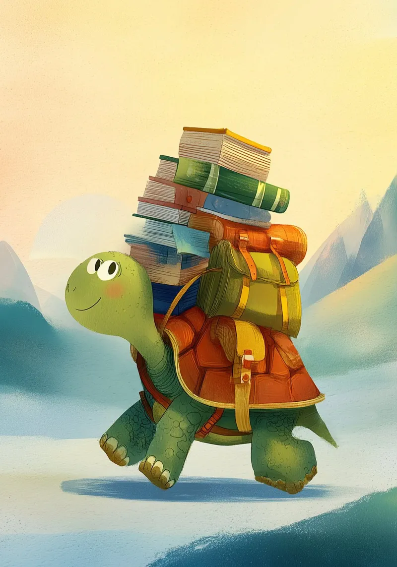 The Traveling Library Turtle pellicola backlit da Kiara