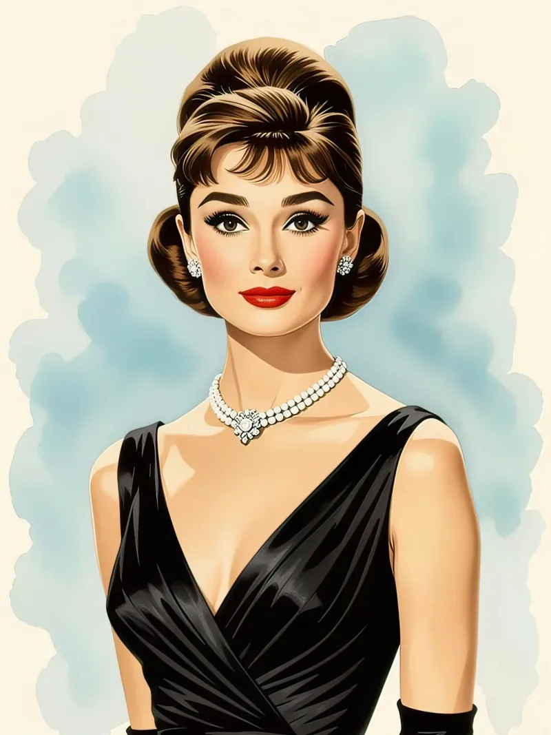 Audrey Hepburn alluminio dibond da 🎁 NOBELART