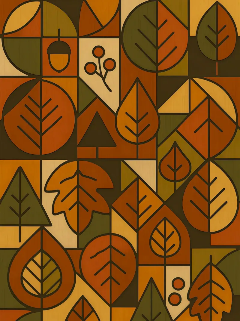 Autumn Motifs With Abstract And Minimalist Geometry canvas by ARTOMATIC