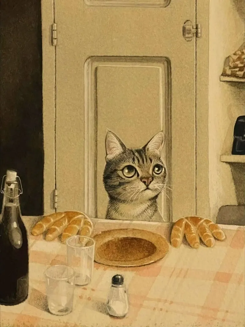 cat in dining table carta hahnemühle da ryan