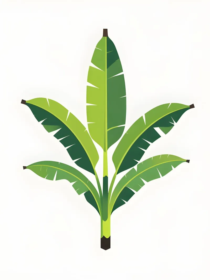 Section of banana leaf shape canvas by Botanical Gallery