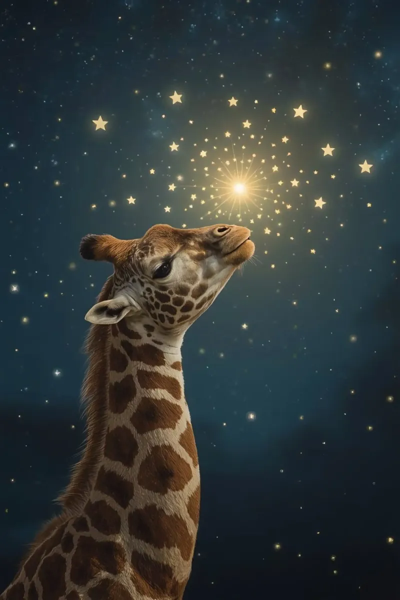 Jirafa mirando las estrellas hahnemühle de DesignDoodle