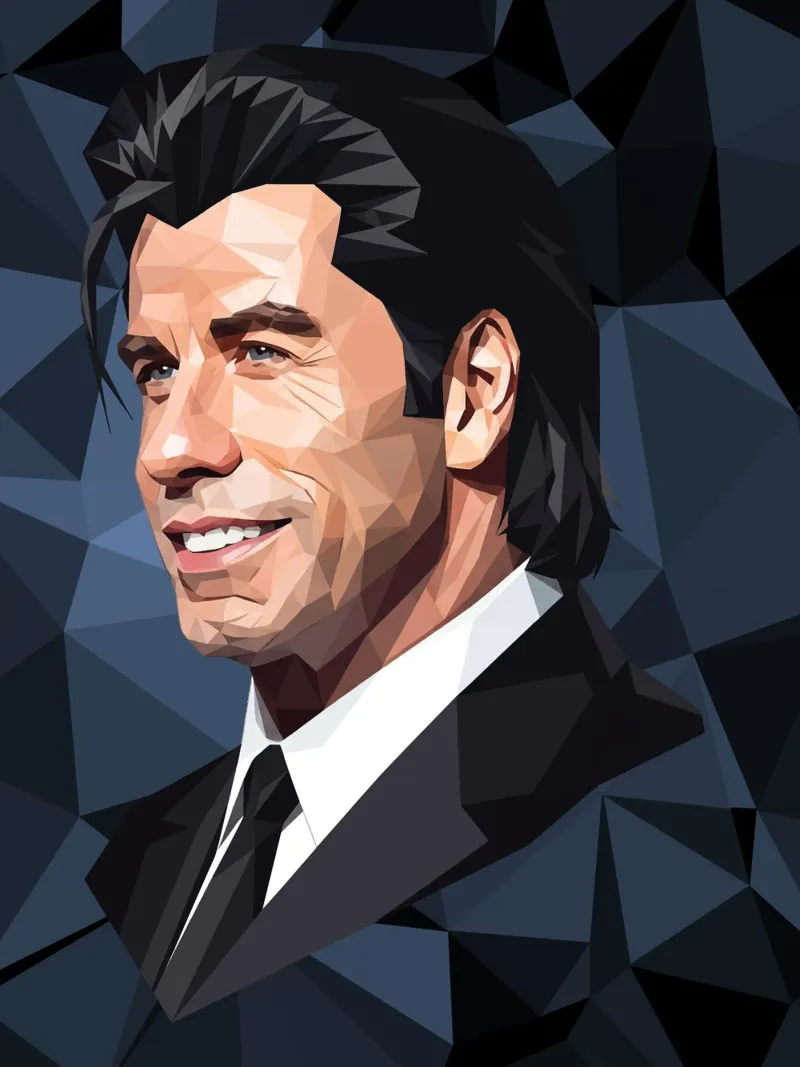 John Travolta Lowpoly pellicola backlit da Low Profile
