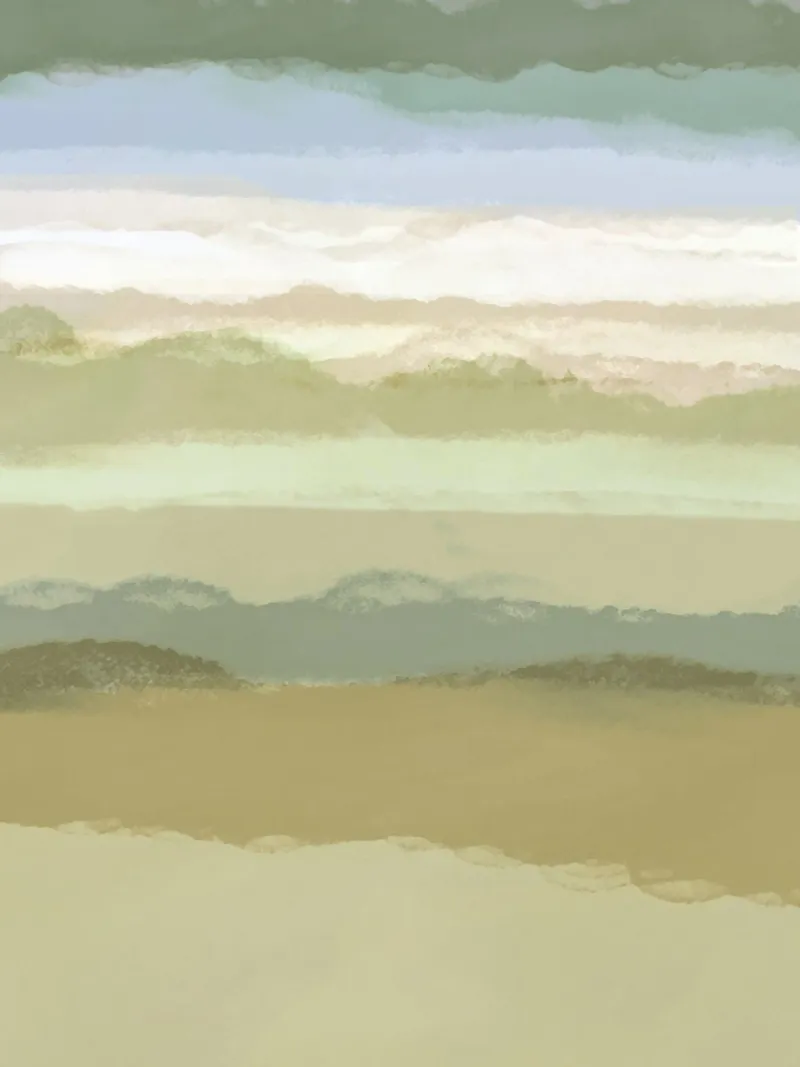 Strips 9 | Minimal Green Landscape Pastel Abstract pellicola backlit da sabidussi