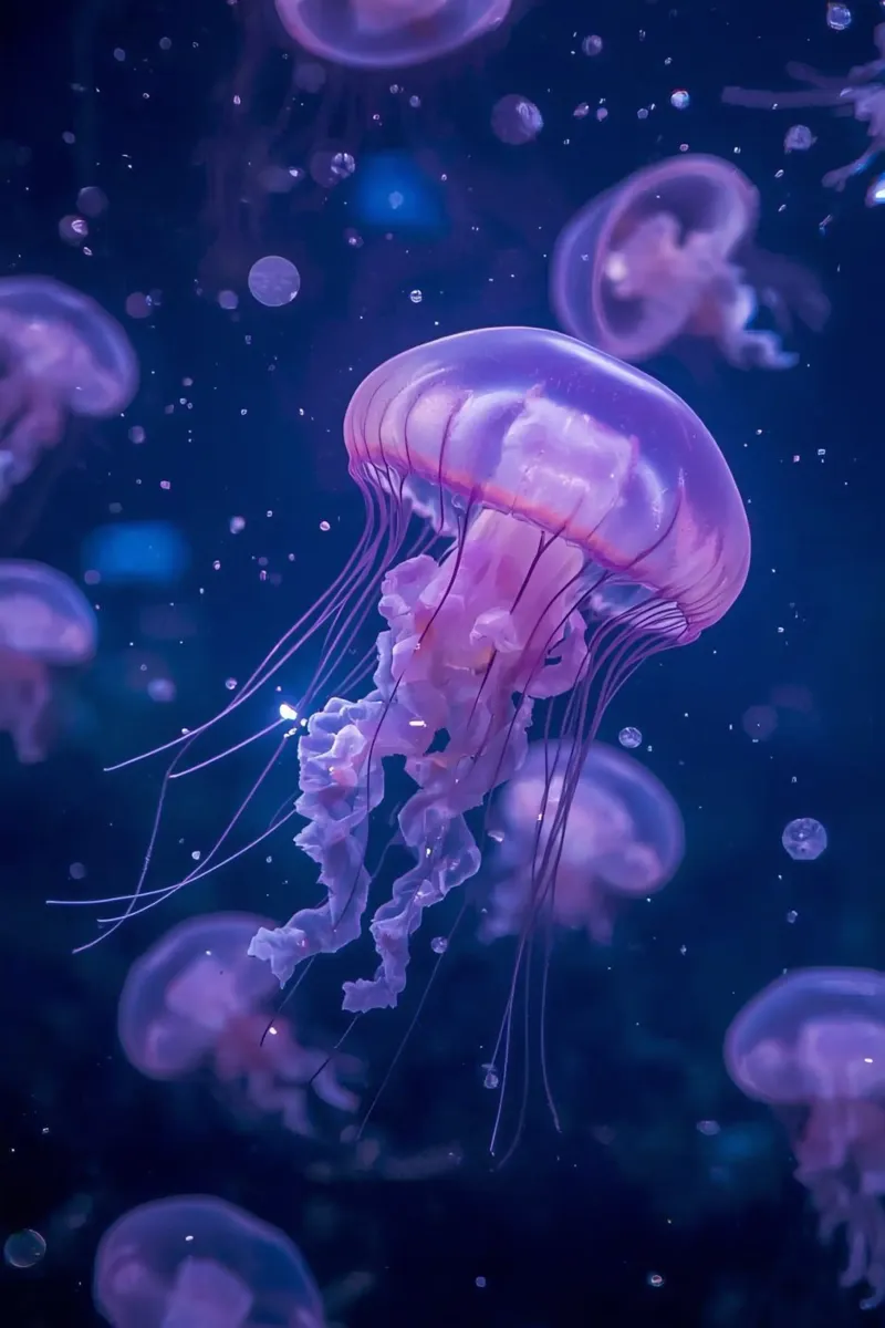 Meduse in acque profonde e blu carta hahnemühle da DesignDoodle