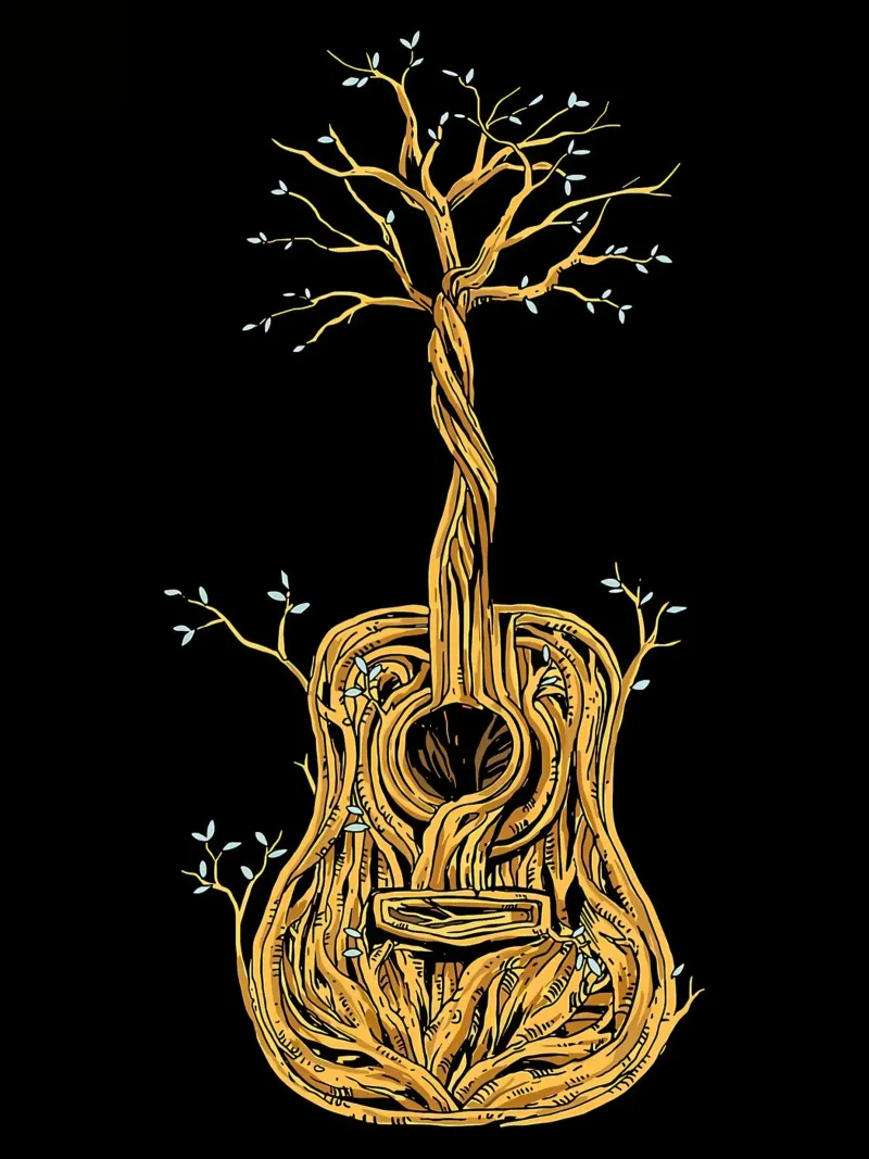 Il chitarrista di Tree of Life plexiglass da Kimberly Johnson