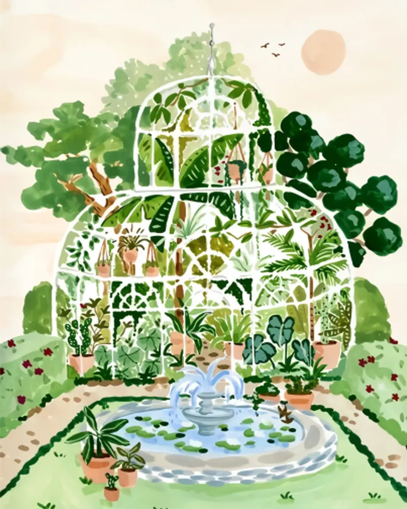 Acquerello botanico a guazzo plexiglass da janna shop