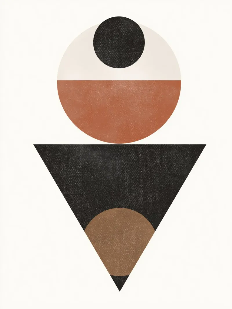 Formes intemporelles - Abstrait minimaliste dans des tons audacieux hahnemühle de Aralyn