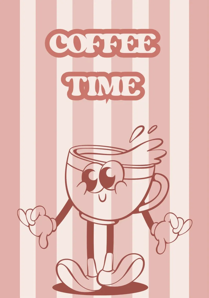 È l'ora del caffè Pink Vibes carta hahnemühle da Blondy Fayet