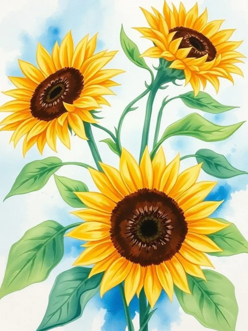 Radiosità dorata: Un trittico di acquerelli vibranti pellicola backlit da Artistic-shop