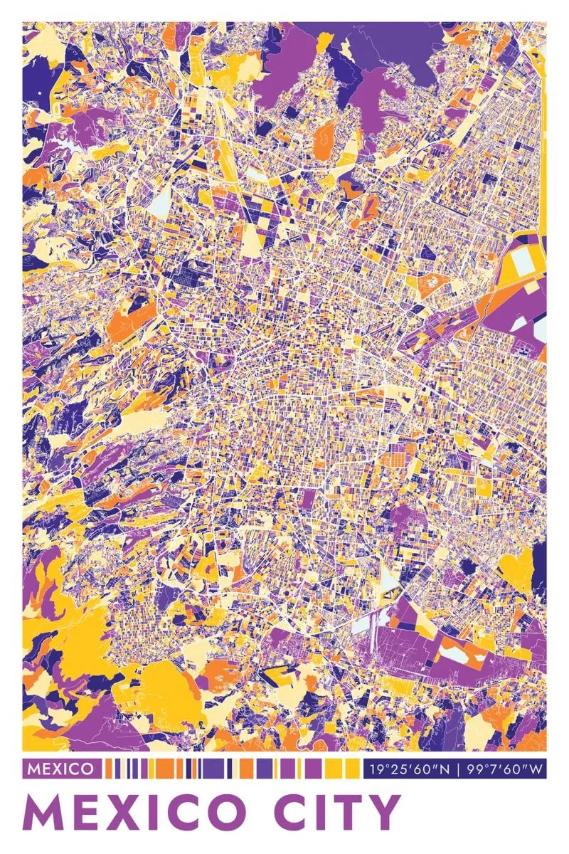 Poster di Città del Messico carta hahnemühle da CityMapPoster