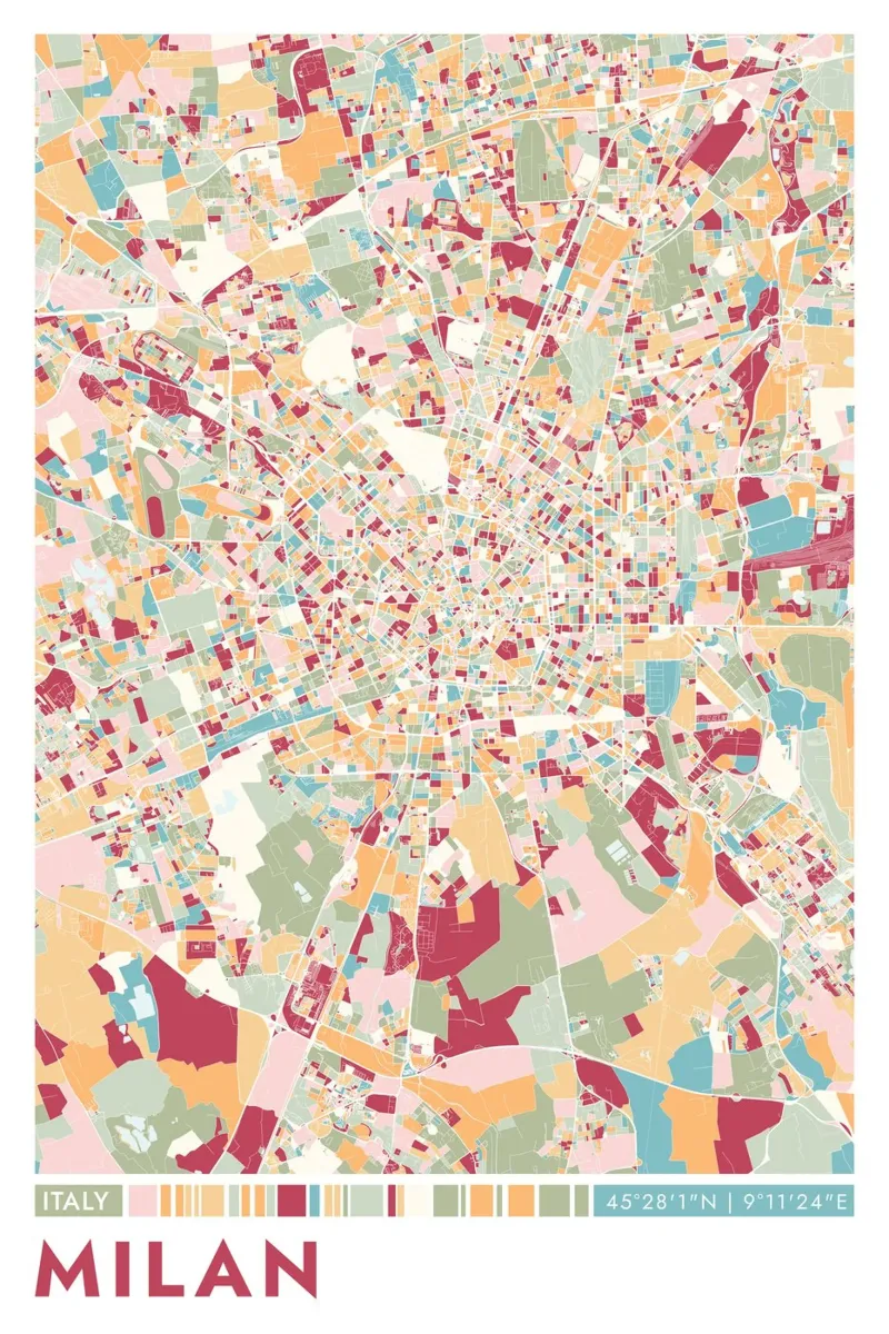 Posta della città e carta hahnemühle da CityMapPoster