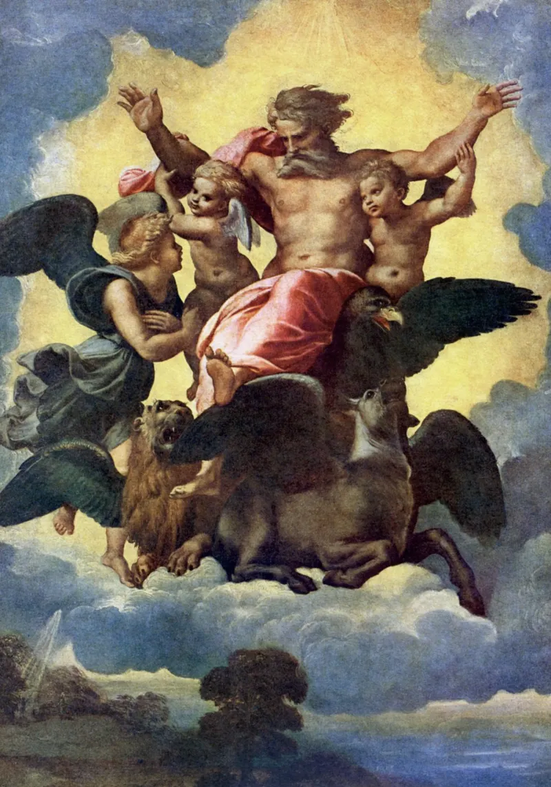 Raffaello - Visione di Ezechiele 1518 | Alto Rinascimento religioso pellicola backlit da DreamPrints