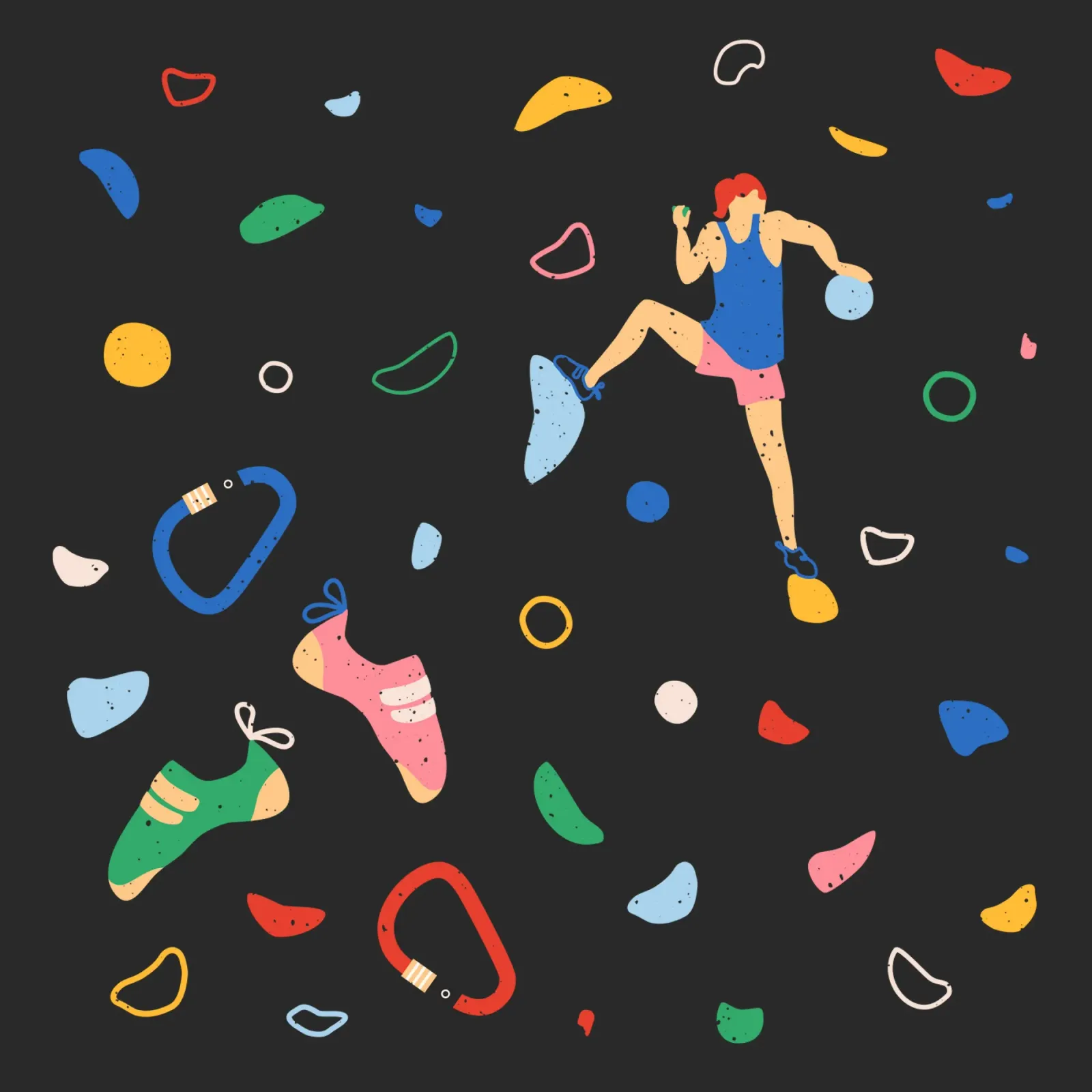 Arrampicatore su una parete di bouldering carta hahnemühle da justclimberthings