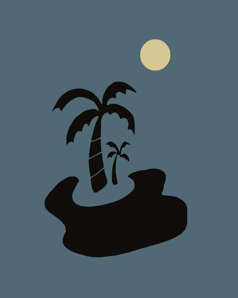 Notte su una piccola isola carta hahnemühle da Little Dean