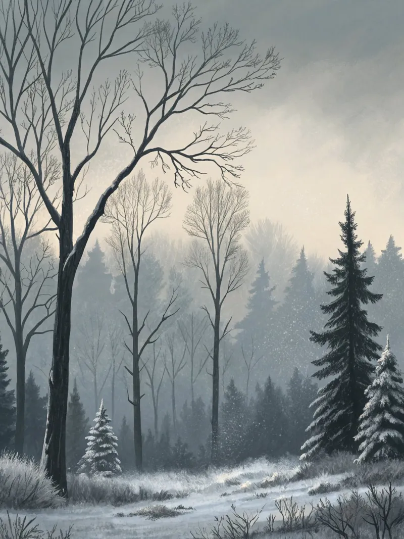 Serenità nel freddo: Un tranquillo sentiero invernale alluminio dibond da Artistic-shop