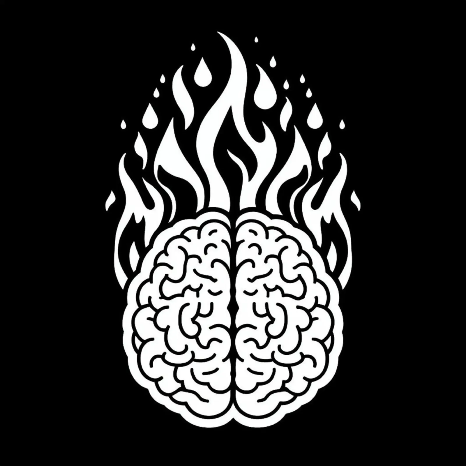 Mente accesa: Un cervello che brucia con le fiamme alluminio dibond da Artistic-shop
