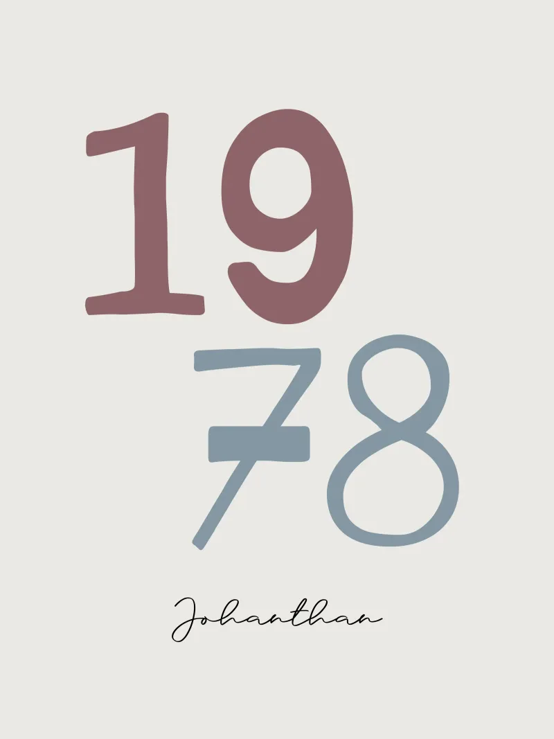 Custom Birth Year and Name Print hahnemühle by Imaginative