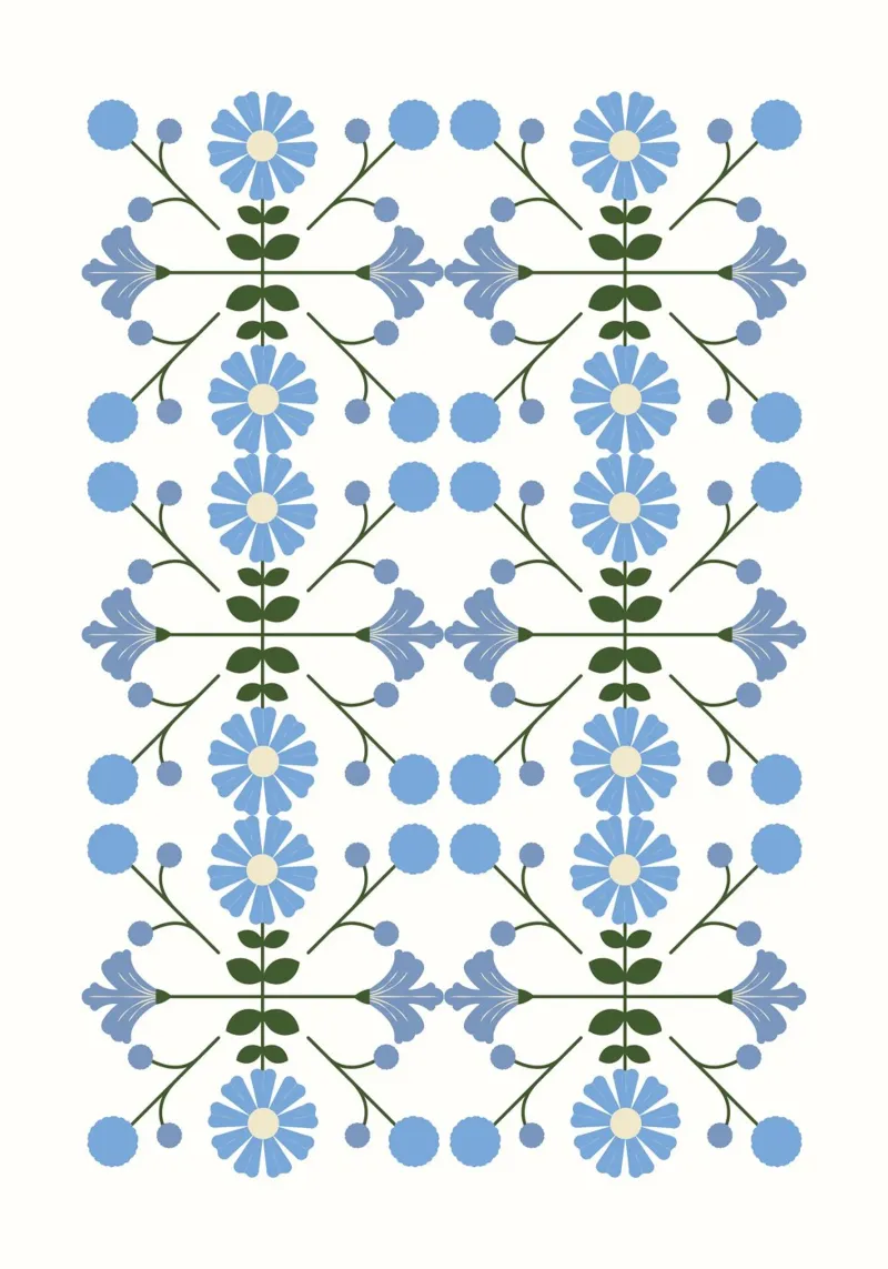 Scandinavian floral pattern carta hahnemühle da PinkCandyWalls