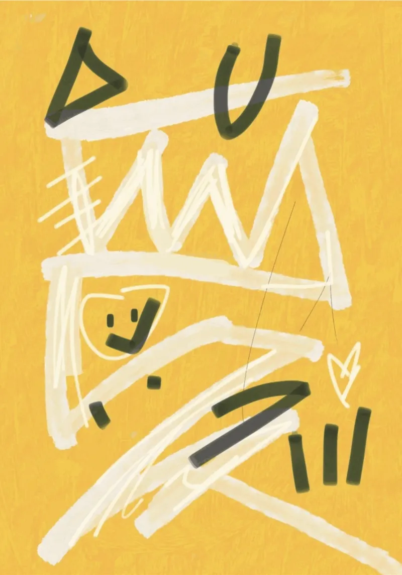 Abstrait jaune peint 03 plexiglas de Little Dean