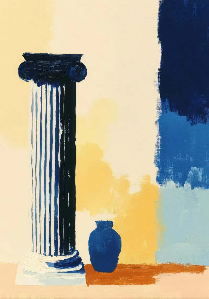 Colonna e vaso greco minimalista pellicola backlit da Nikis Art Studio