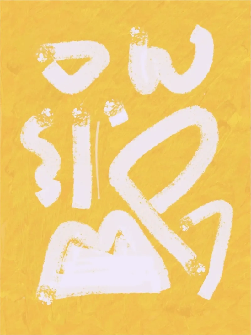 Abstrait jaune peint 08 plexiglas de Little Dean