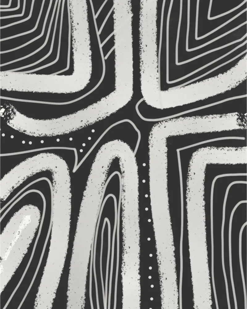 Gesso astratto in bianco e nero carta hahnemühle da Little Dean