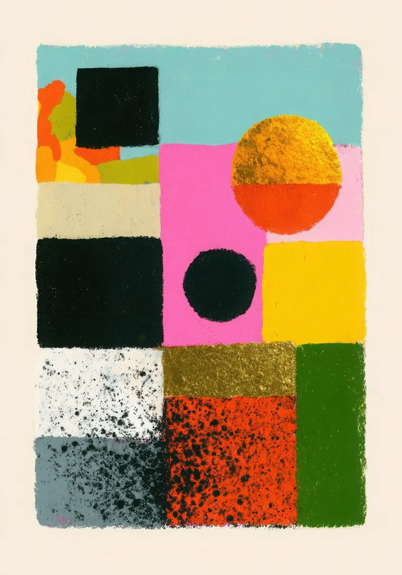 Composizione astratta con campi di colore plexiglass da Nikis Art Studio