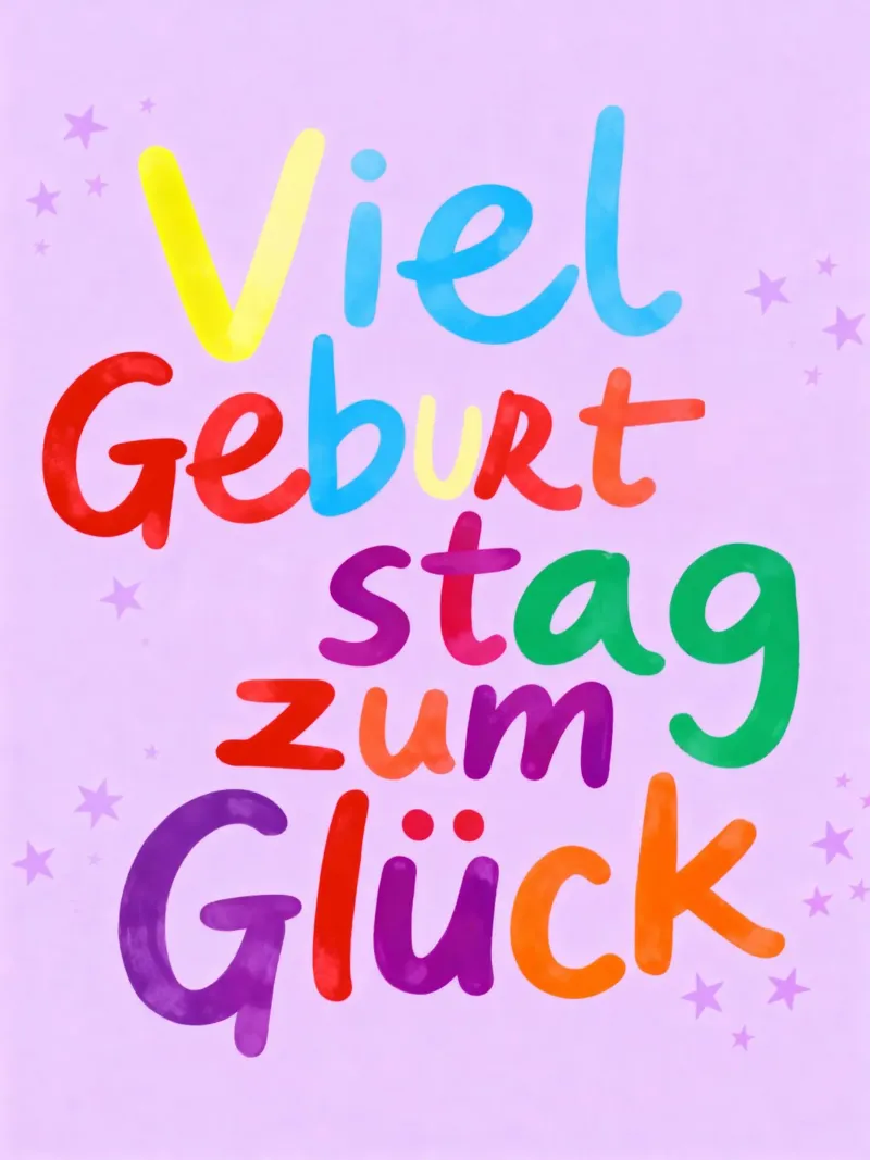 Viel Geburtstag zum Glück Typography pellicola backlit da Attaboy Dsgn