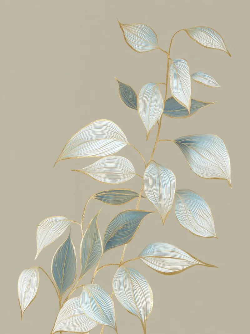 Design a foglie color oro pastello pellicola backlit da Carinaprint