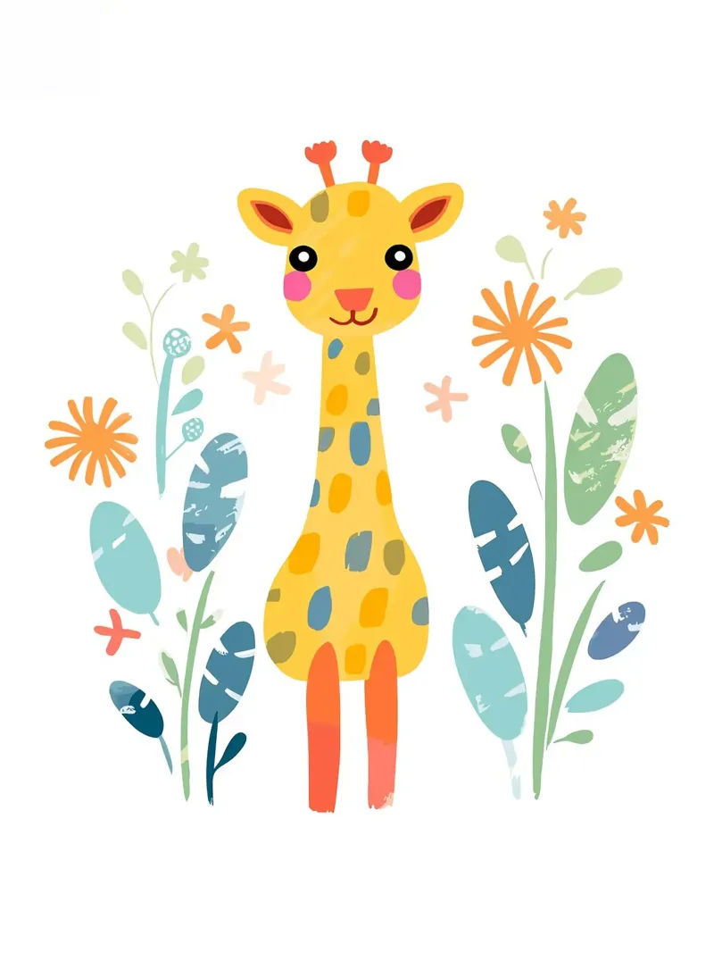 Giraffa carina in stile bohémien carta hahnemühle da ShopByHaru