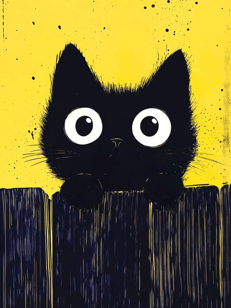 Gatto nero curioso plexiglass da ShopByHaru