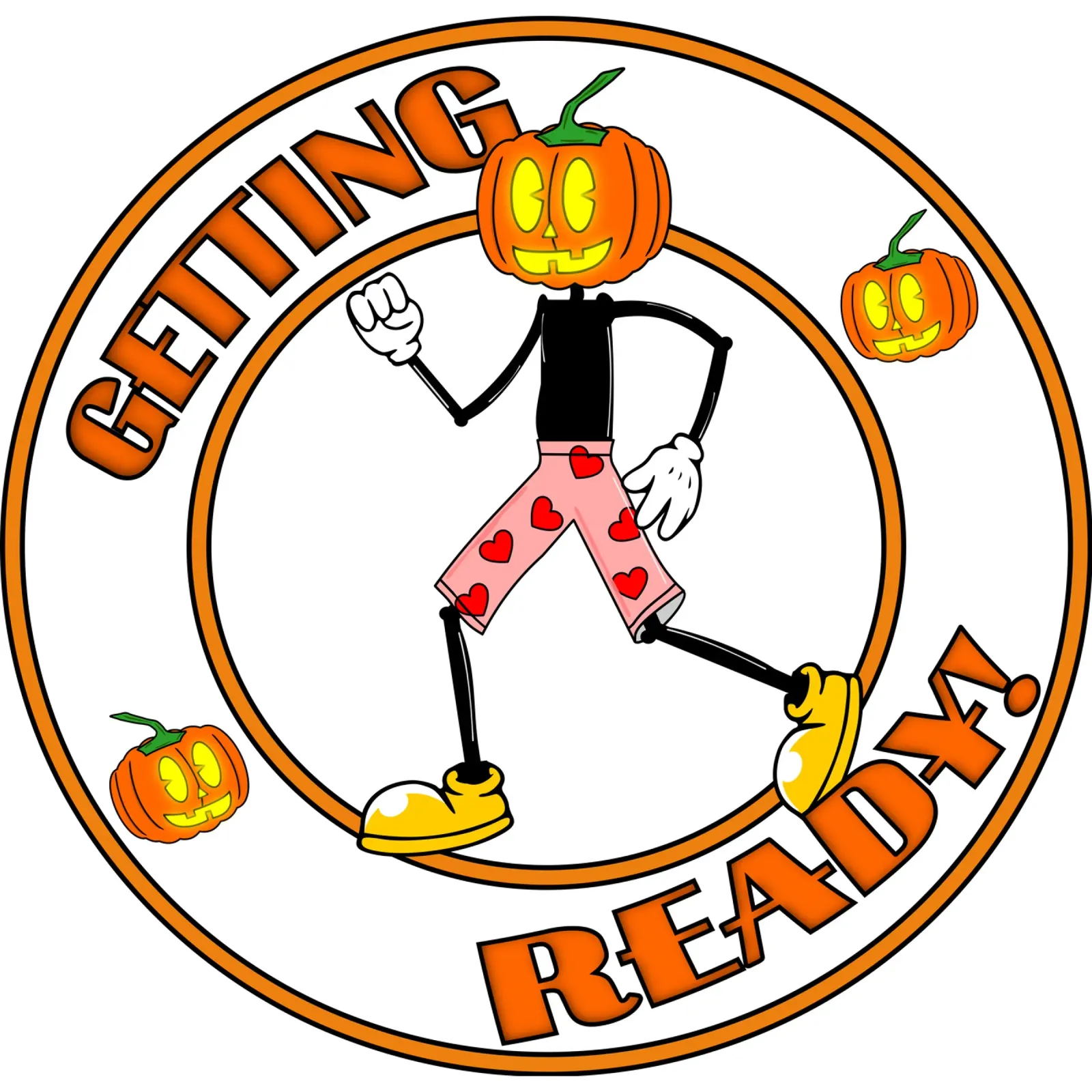 La zucca si prepara per Halloween poster con telaio in plastica da sillyindustries