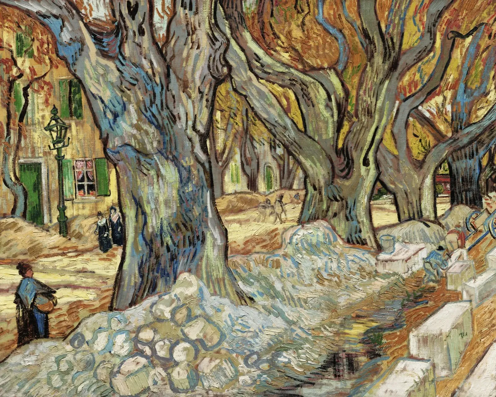 Vincent van Gogh’s The Large Plane Trees pannello forex da Venus Art