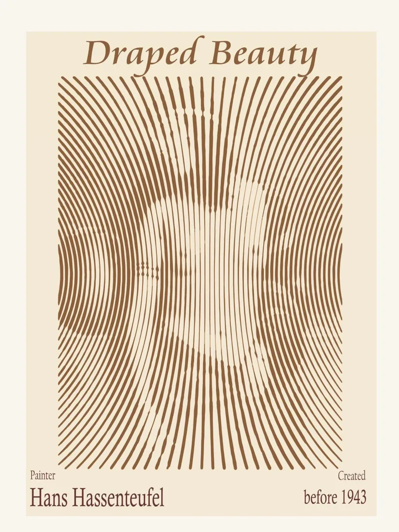 Gedrapeerde schoonheid - Hans Hassenteufel poster met aluminium frame van Doa Project