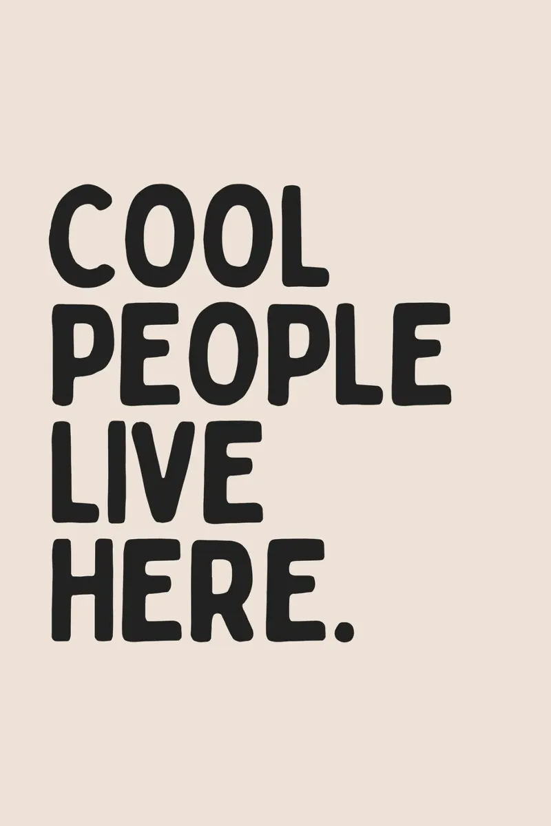 Cool People Live Here poster met kunststof frame van Mottos by Sinan Saydik