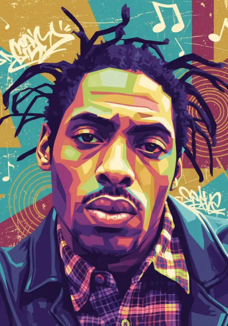 Ritratto pop art di Coolio carta hahnemühle da Hantamrata