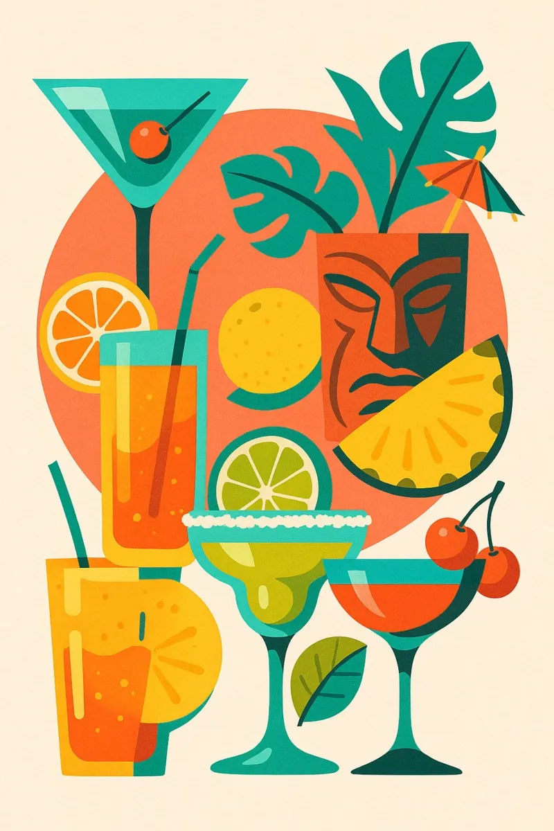 Esplosione di colori astratti pellicola backlit da Boissons - Affiches & posters - Retro