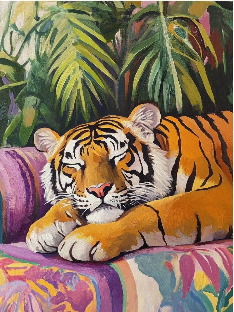 Tigre addormentata carta hahnemühle da Art Center