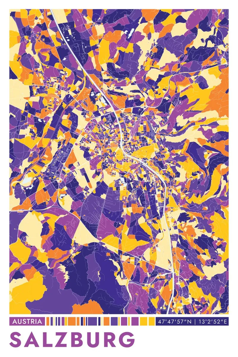 Poster di Salisburgo carta hahnemühle da CityMapPoster