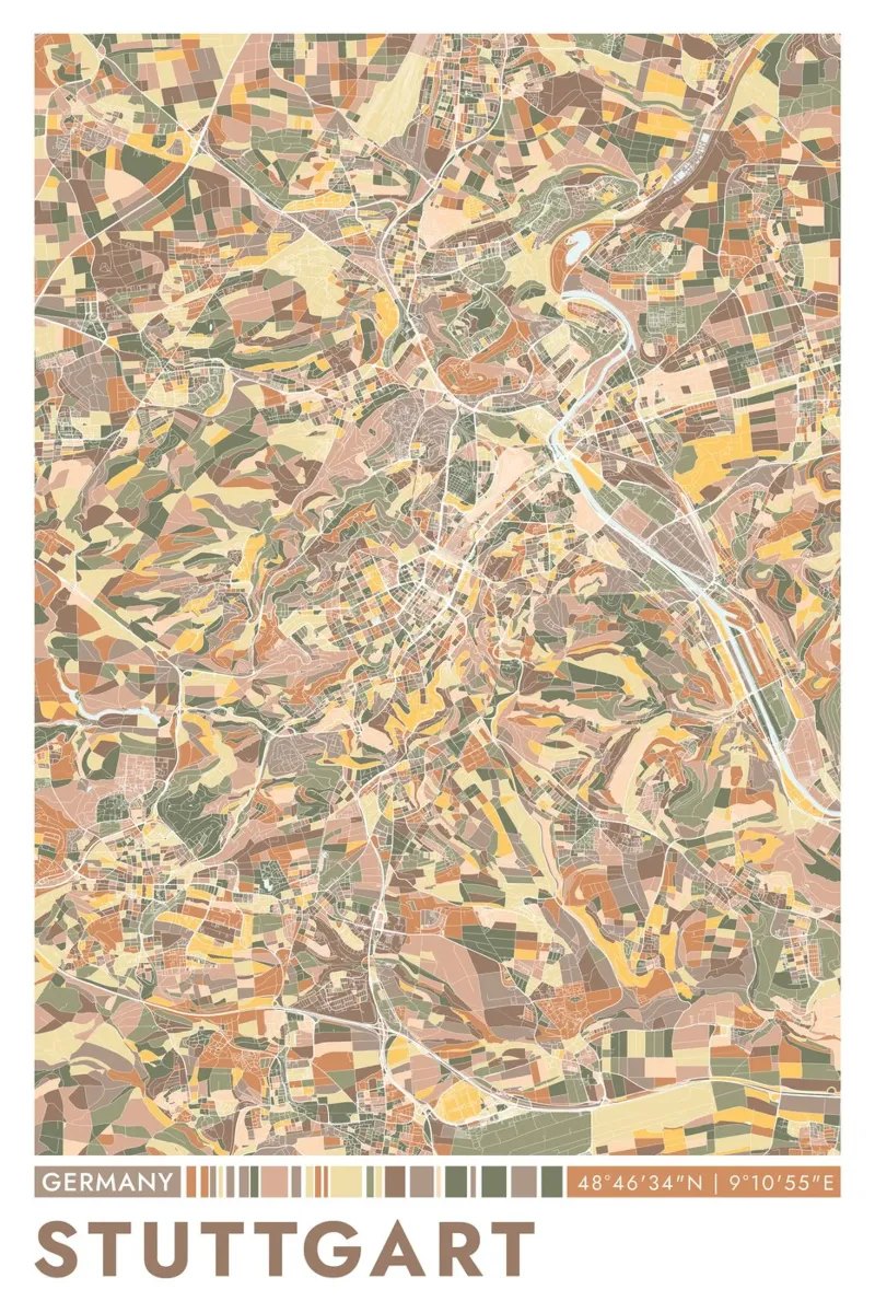 Stoccarda Città carta hahnemühle da CityMapPoster