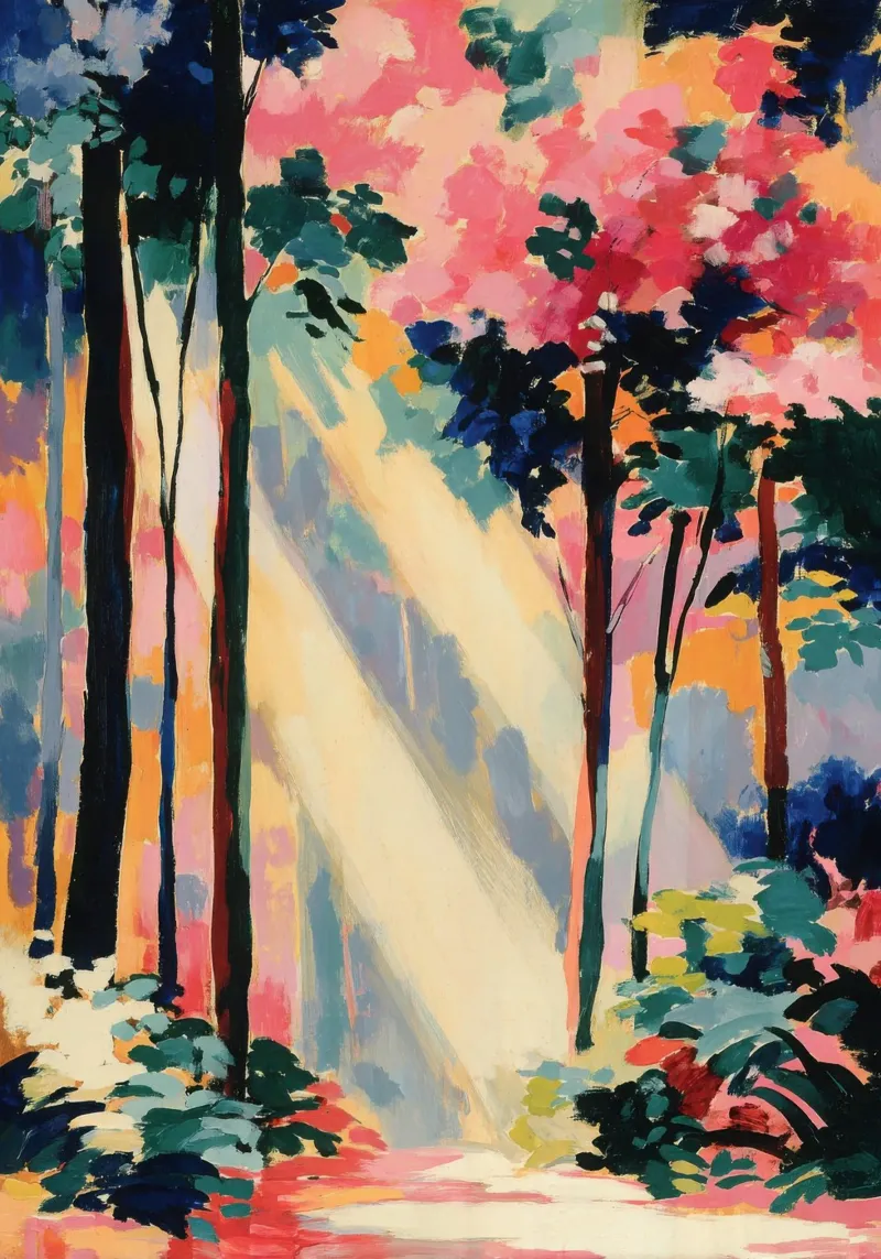 Foresta in colori pastello alluminio dibond da ArtByNiki