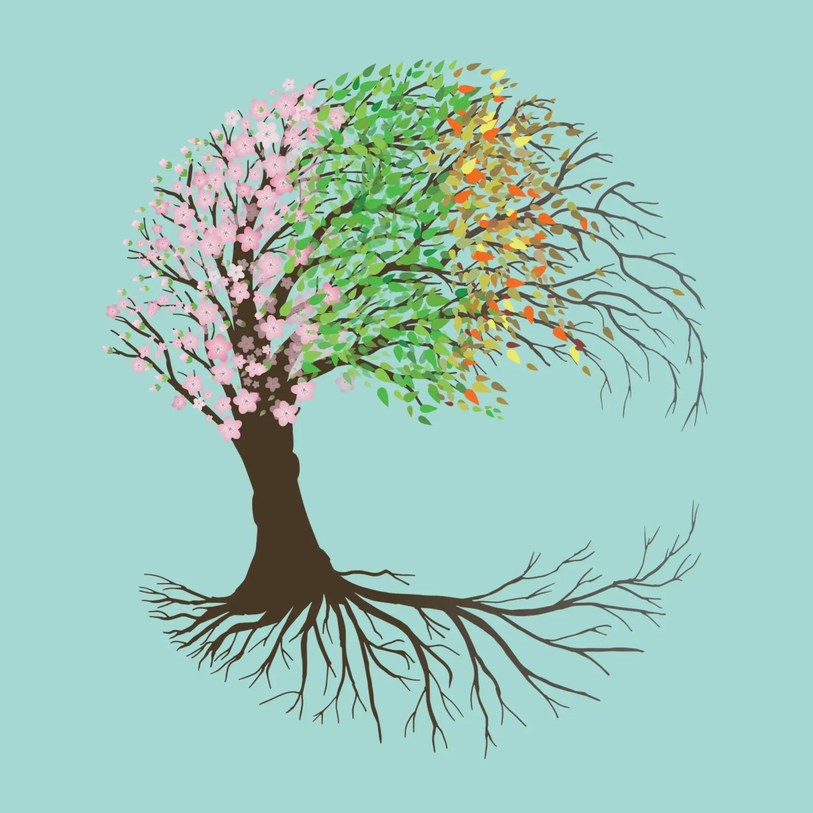 Vier Jahreszeiten Yggdrasil oder Baum des Lebens Hahnemühle von BwiseLizzy