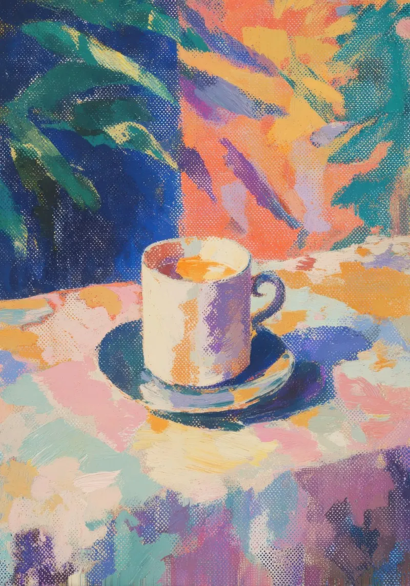 Tazza da caffè in colori pastello pellicola backlit da Nikis Art Studio