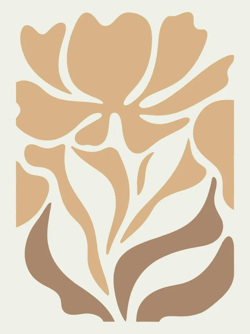 Neutral Boho Abstract Floral carta hahnemühle da Attaboy Dsgn