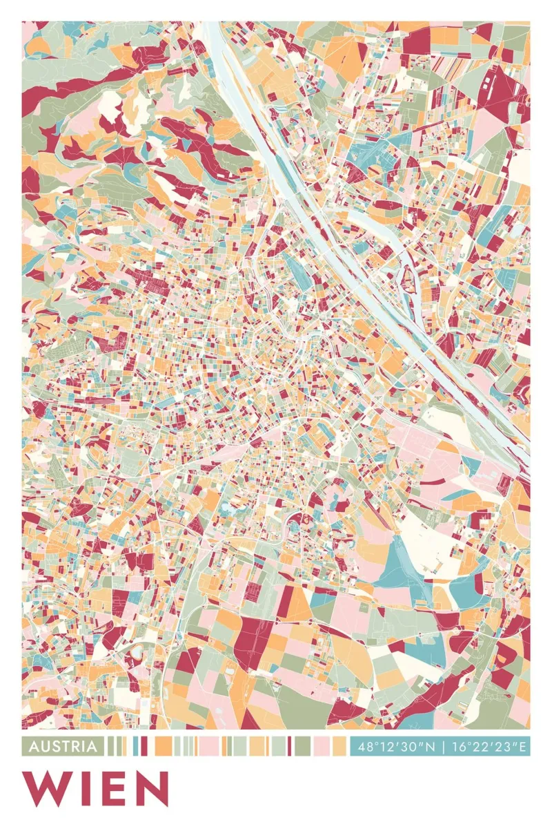 Città Wien plexiglass da CityMapPoster