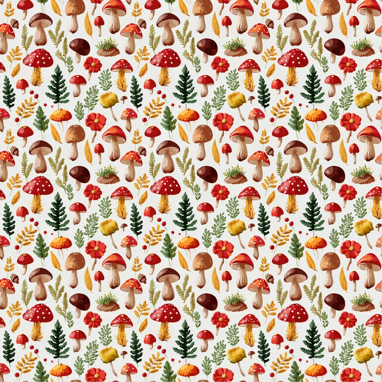 Autunno - Funghi, foresta, modello alluminio dibond da Hightown Design