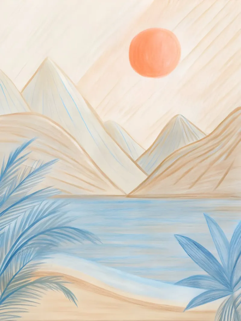 Kust Zonsondergang Serenity canvas met Baklijst van Artistic-shop