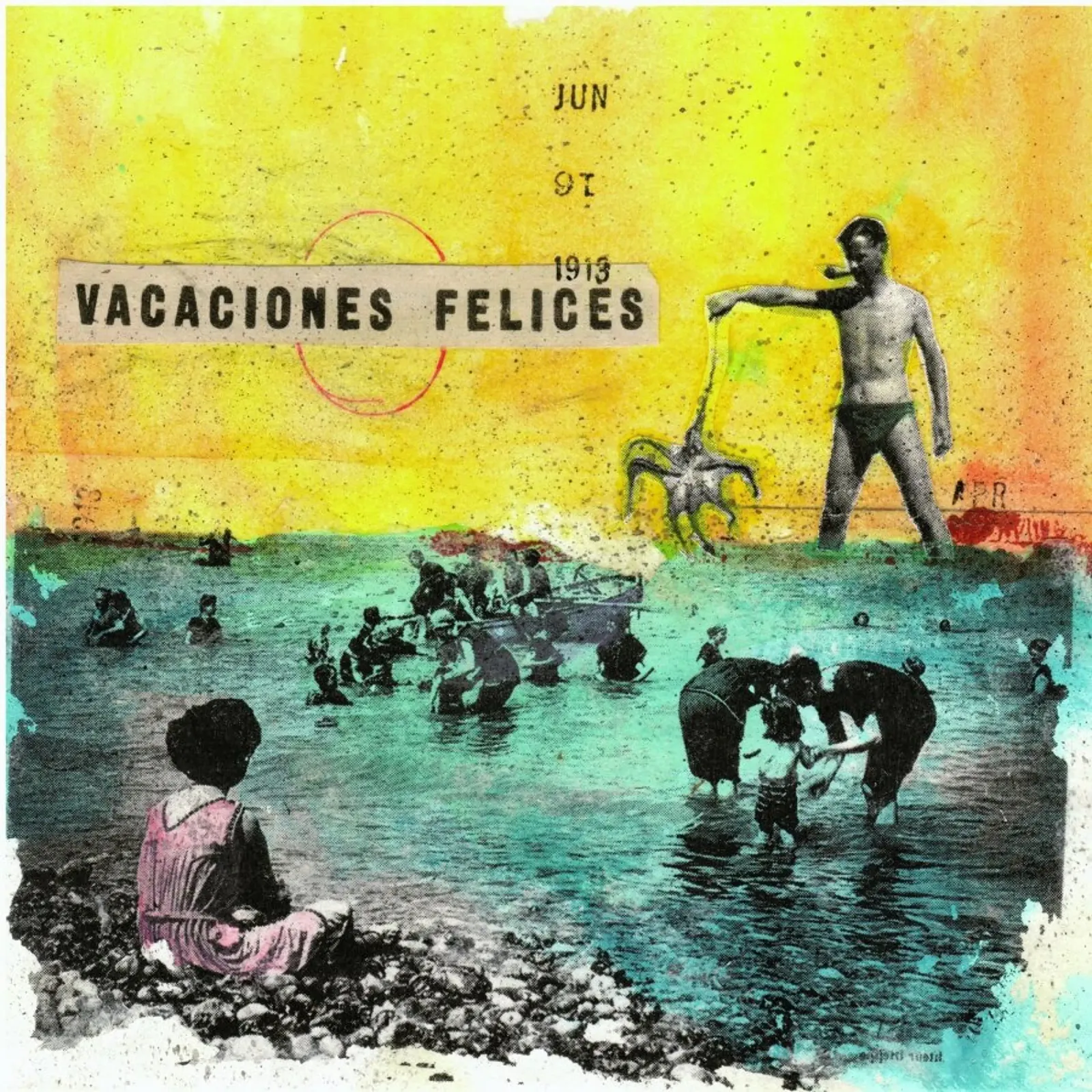vacaciones felices poster con telaio in legno da Tameo