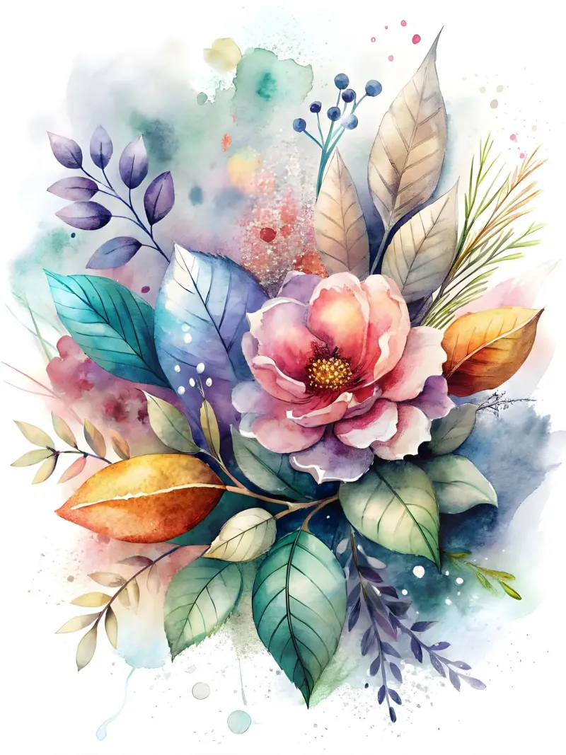 Levendige aquarelbloemen acryl van Artistic-shop